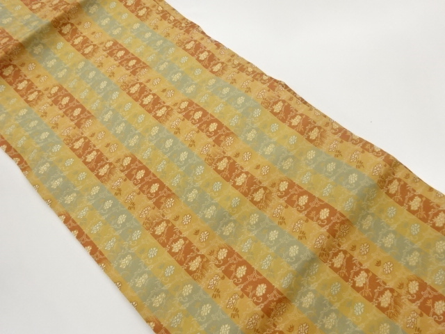 JAPANESE NAGOYA OBI / WOVEN FLOWER ARABESQUE